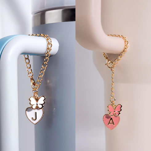 Letter Butterfly Flower Dust-proof Straw Cap for tumbler, Tumbler Set Accessories